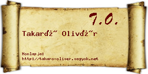 Takaró Olivér névjegykártya